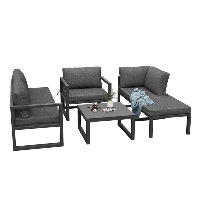 OKWISH Sofa Garten-Lounge-Set,mit verzinktem Eisengestell, Modernes Gartenm günstig online kaufen