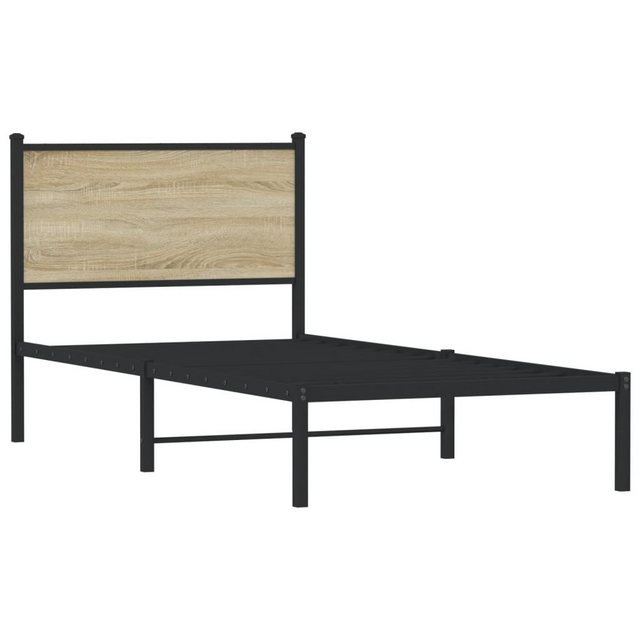 vidaXL Bett Metallbett ohne Matratze Sonoma-Eiche 90x200 cm günstig online kaufen