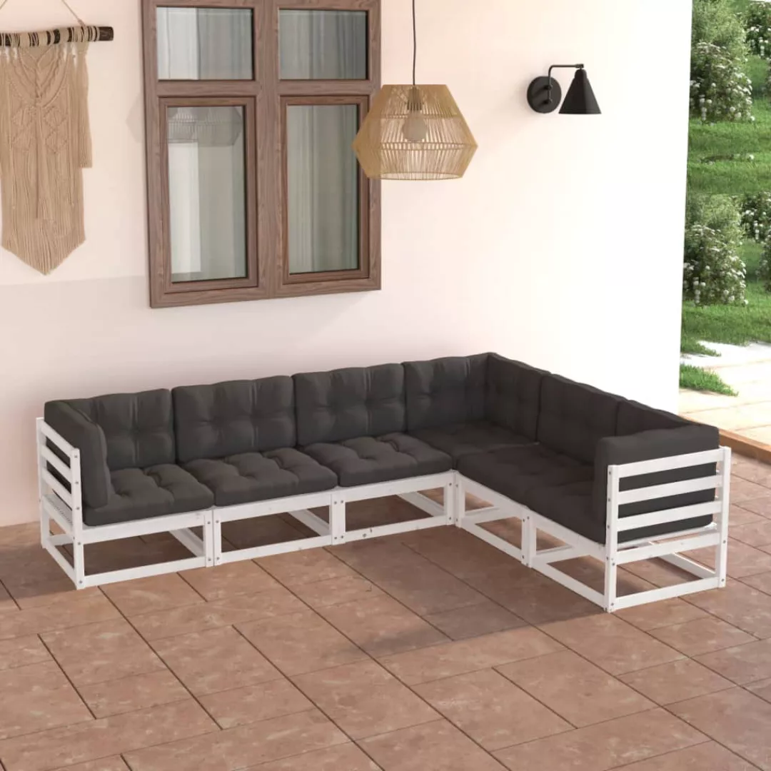 6-tlg. Garten-lounge-set Mit Kissen Kiefer Massivholz günstig online kaufen