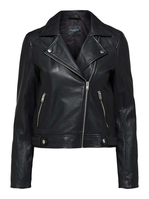 SELECTED FEMME Lederjacke Kurze Leder Jacke Lammleder Biker Jacket SLFKATIE günstig online kaufen