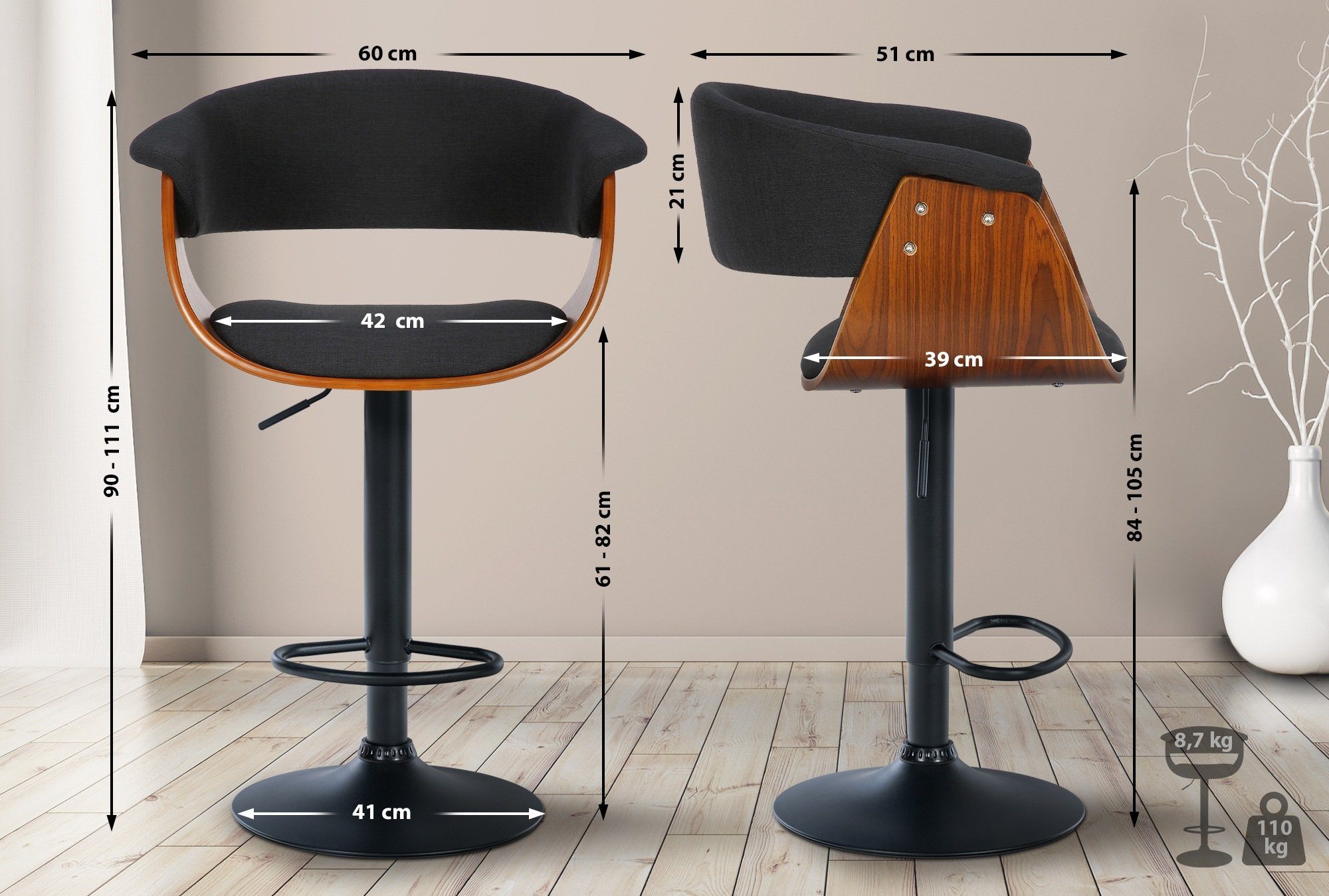 CLP Barhocker Vestal, Barstuhl 360° drehbar günstig online kaufen