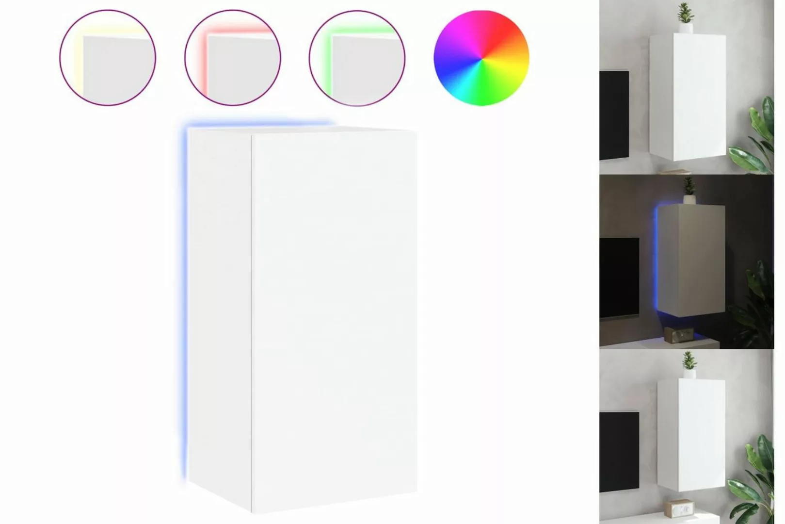 vidaXL Hängeschrank Hängeschrank Wandschrank mit LED Leuchten Weiß 40,5x35x günstig online kaufen