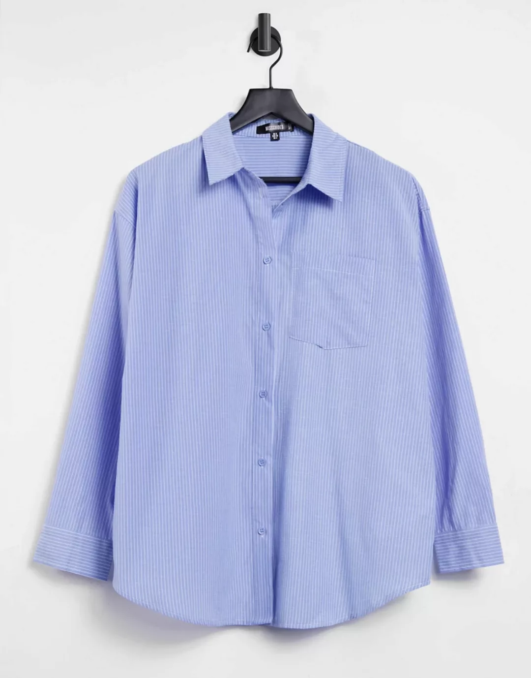Missguided – Oversize-Hemd mit blauen Nadelstreifen günstig online kaufen