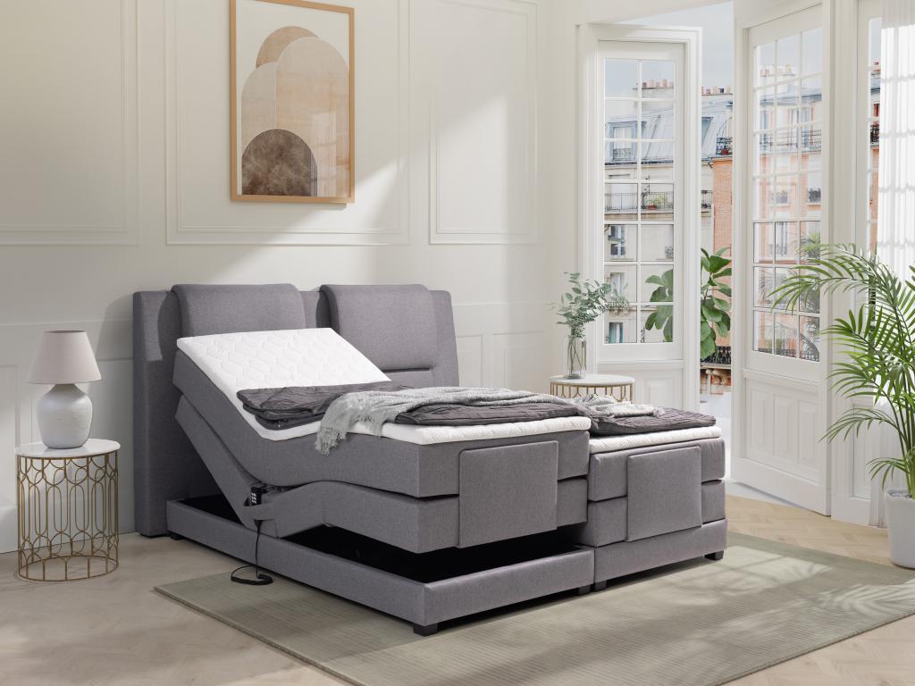 Boxspringbett mit Bettkopfteil + elektrischem Untergestell mit Relaxfunktio günstig online kaufen