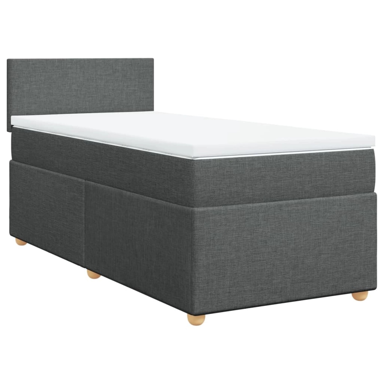 vidaXL Boxspringbett, Boxspringbett mit Matratze Dunkelgrau Stoff günstig online kaufen