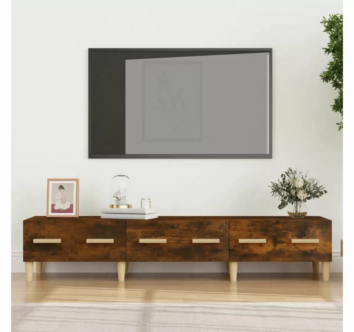 furnicato TV-Schrank Räuchereiche 150x34,5x30 cm Holzwerkstoff günstig online kaufen