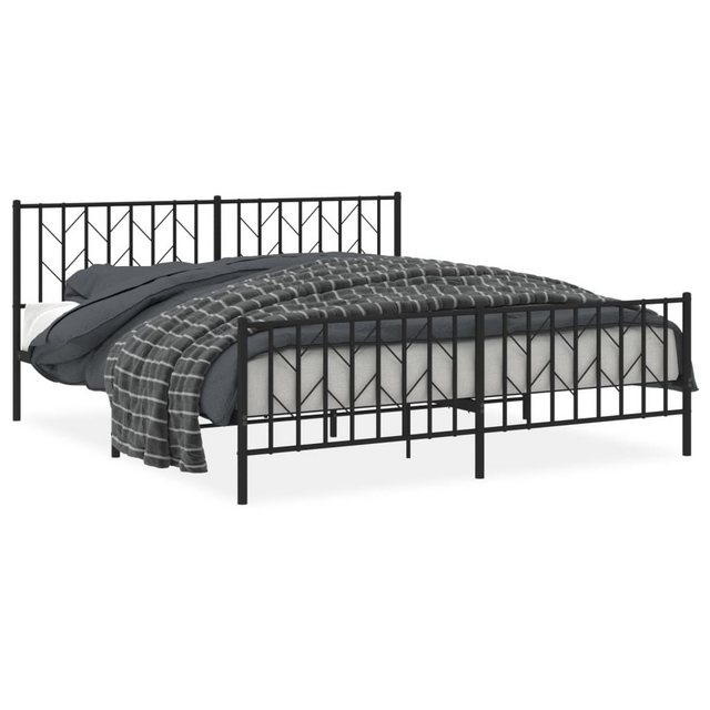 furnicato Bettgestell mit Kopf- und Fußteil Metall Schwarz 183x213 cm (1-tl günstig online kaufen