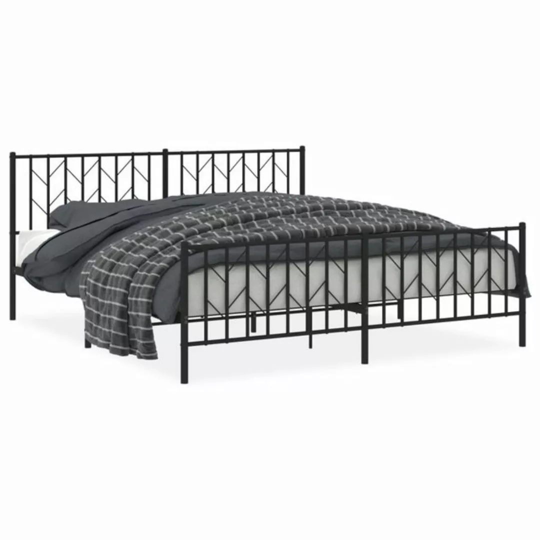 furnicato Bettgestell mit Kopf- und Fußteil Metall Schwarz 183x213 cm (1-tl günstig online kaufen