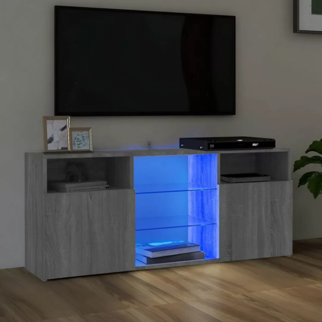 vidaXL TV-Schrank TV-Schrank mit LED-Leuchten Grau Sonoma 120x30x50 cm günstig online kaufen