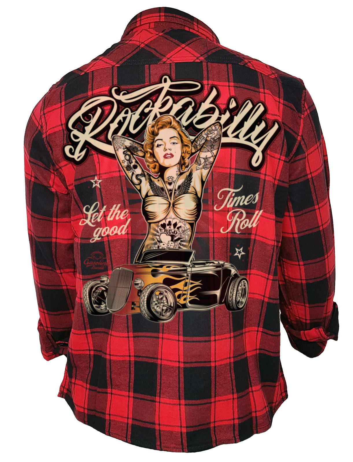 GASOLINE BANDIT® Flanellhemd Rockabilly schwarz-rot kariert: günstig online kaufen