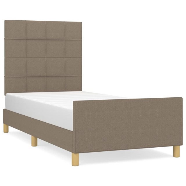 vidaXL Bett, Bettgestell ohne Matratze Taupe 100x200 cm Stoff günstig online kaufen