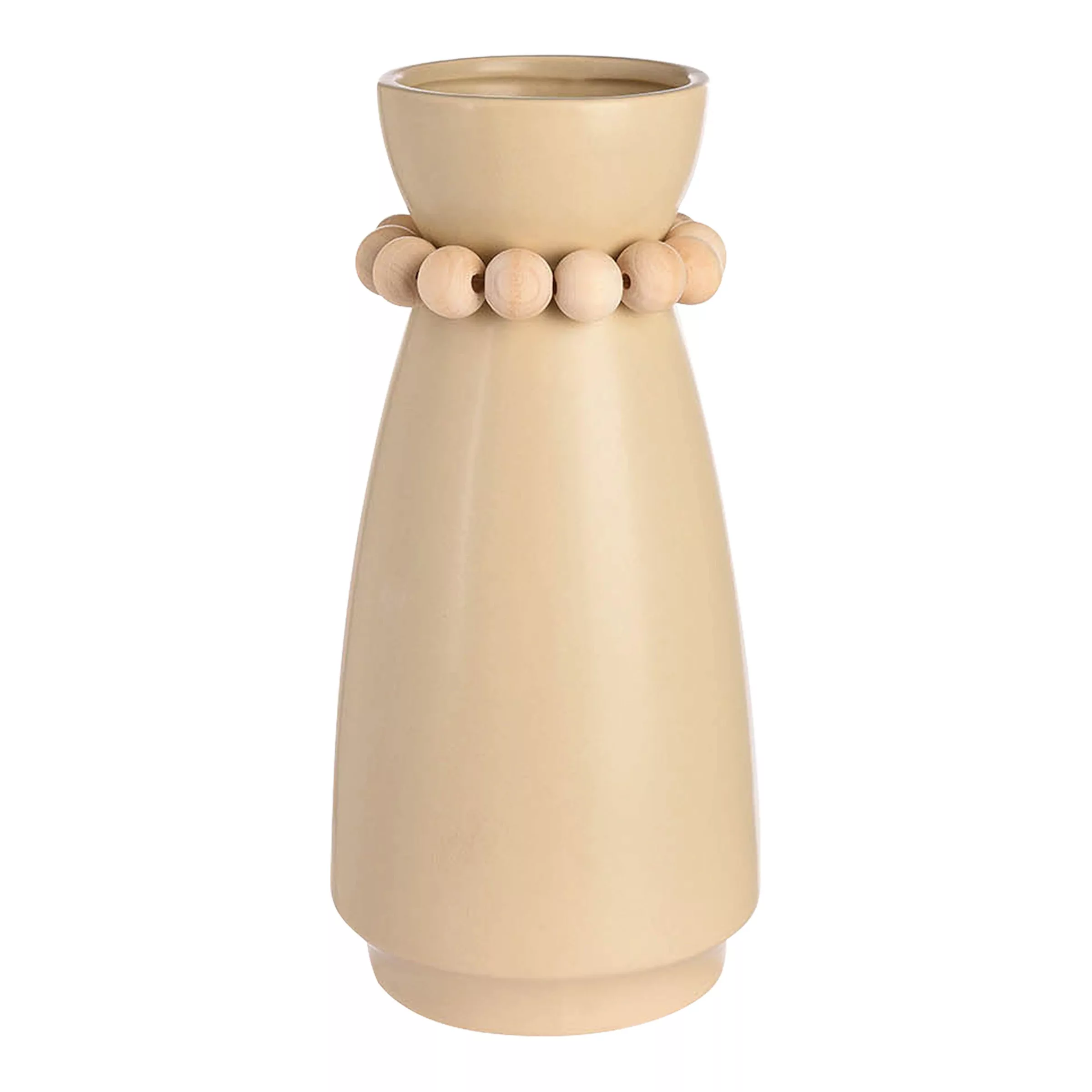 Vase HOLZKUGEL ca.12x25cm, beige günstig online kaufen