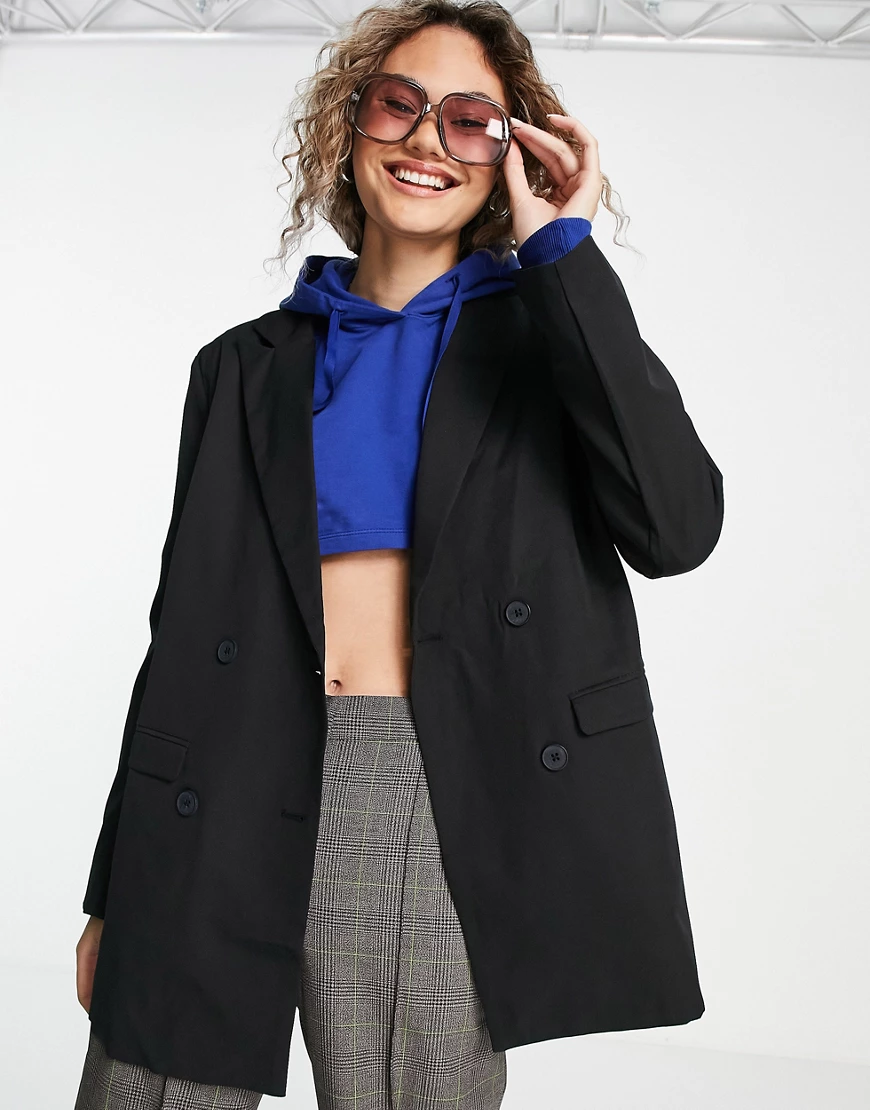 Heartbreak – Oversized-Dad-Blazer in Schwarz günstig online kaufen