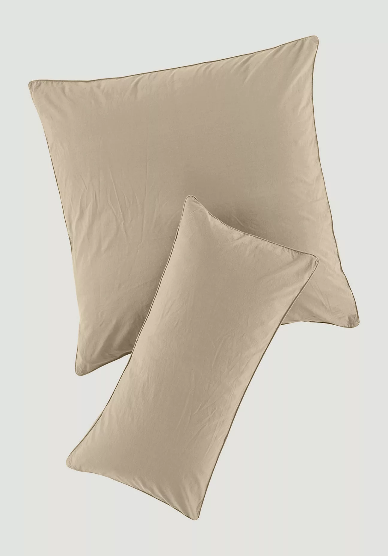 hessnatur Perkal Kissenbezug aus Bio-Baumwolle - beige - Größe 80x80 cm günstig online kaufen