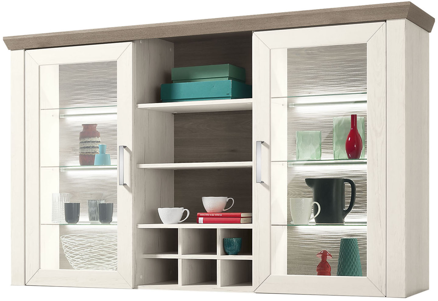 set one by Musterring Aufsatzschrank »York«, Typ 24, Glastüren und Flaschen günstig online kaufen