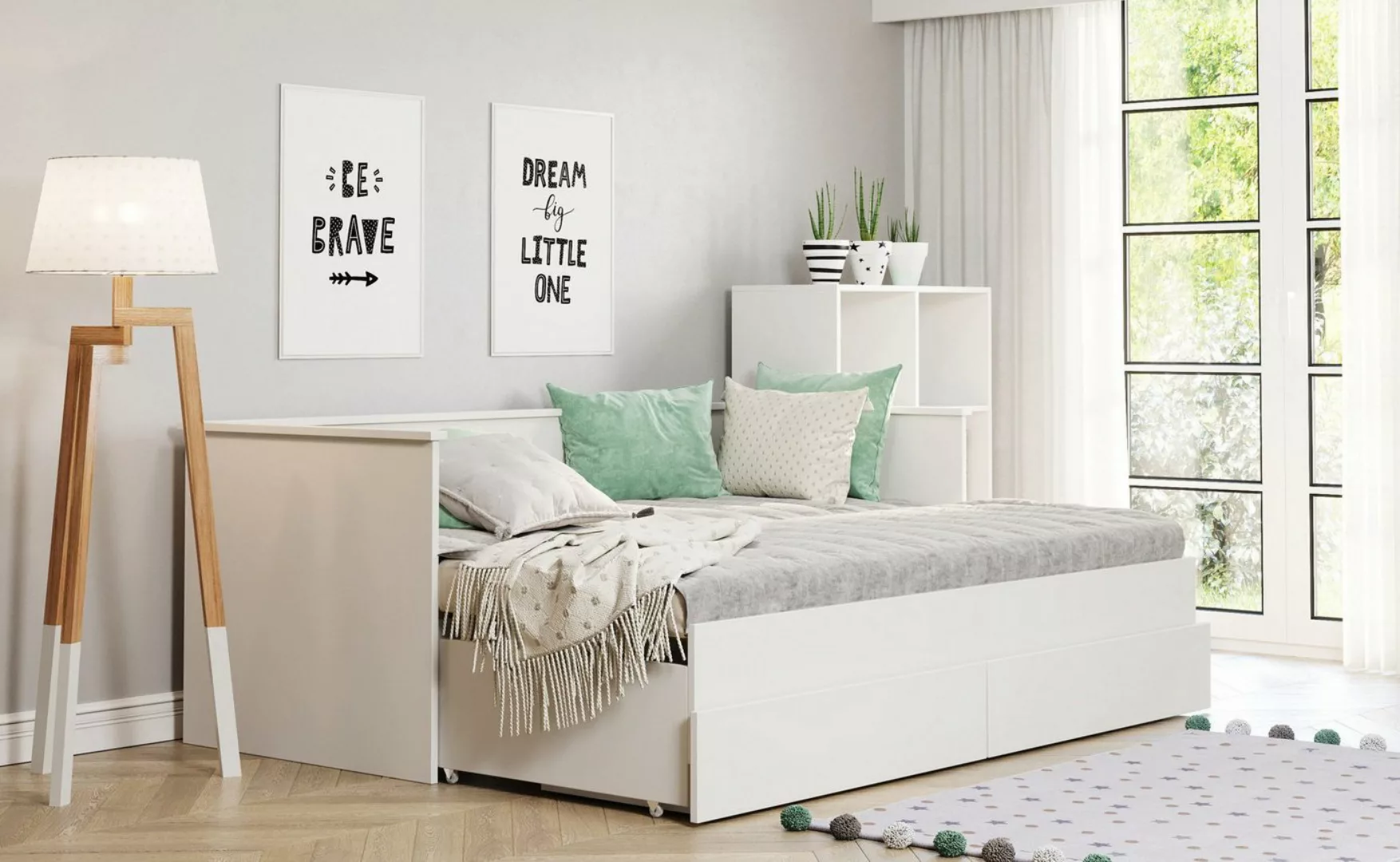 Home Collective Bett Tagesbett 80x200 cm Ausziehbett 160x200 cm, Funktionsb günstig online kaufen