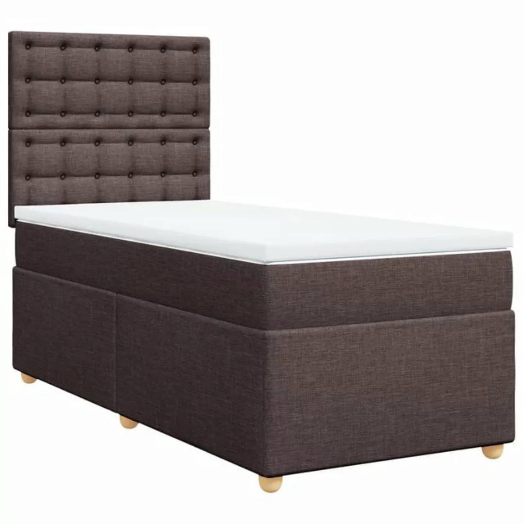 vidaXL Bett Boxspringbett mit Matratze Dunkelbraun 90x190 cm Stoff günstig online kaufen