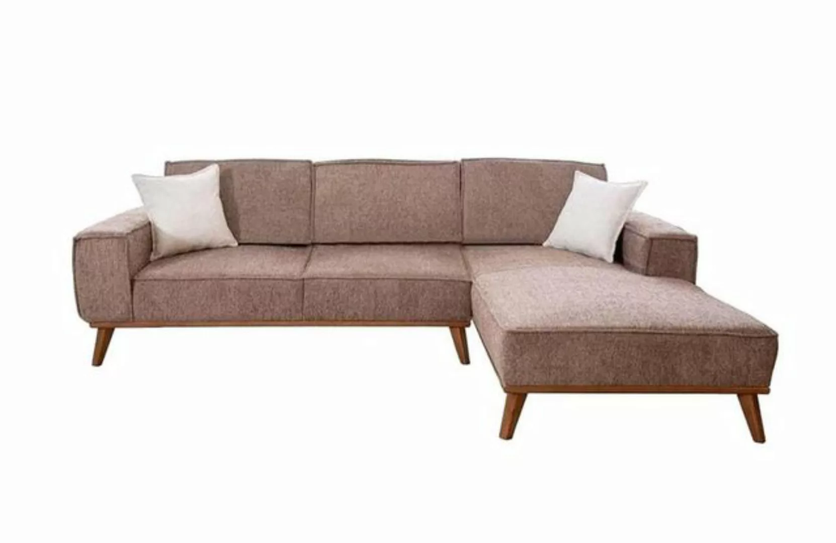 JVmoebel 3-Sitzer Braun-Beiger 3-Sitzer Wohnzimmer Stoffsofa Luxuriöse Pols günstig online kaufen