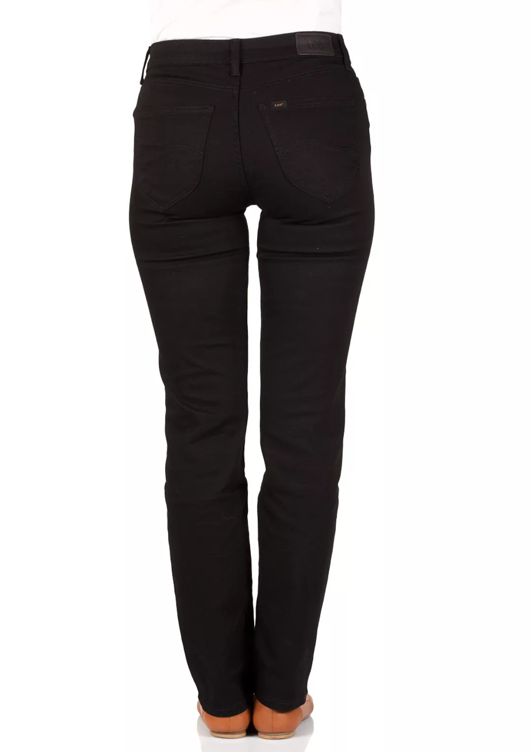 Lee Damen Jeans Marion - Straight Fit - Schwarz - Black Rinse günstig online kaufen