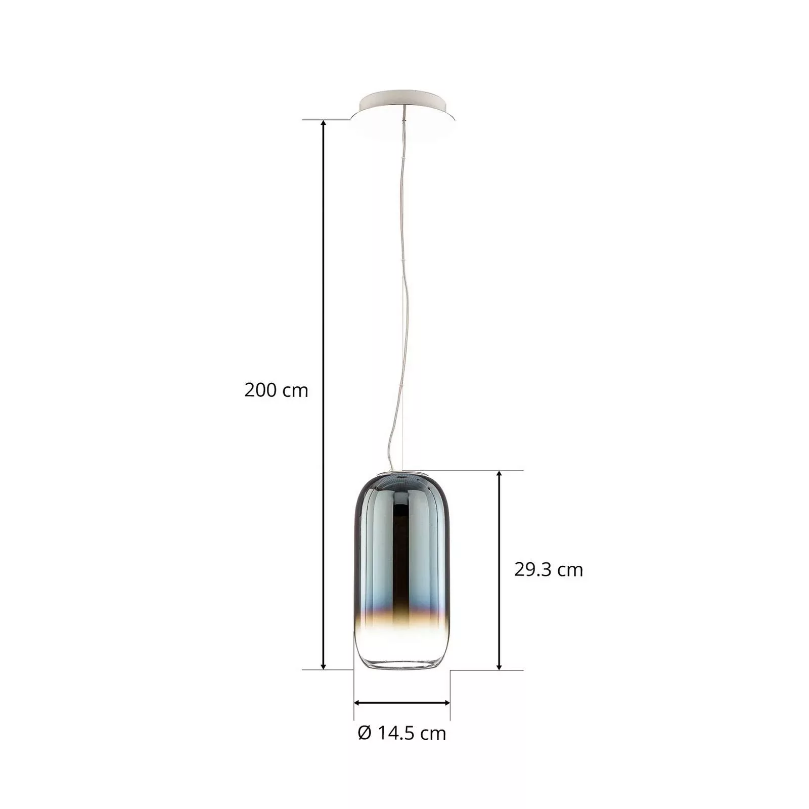 Artemide Gople Mini Hängeleuchte blau/silber günstig online kaufen