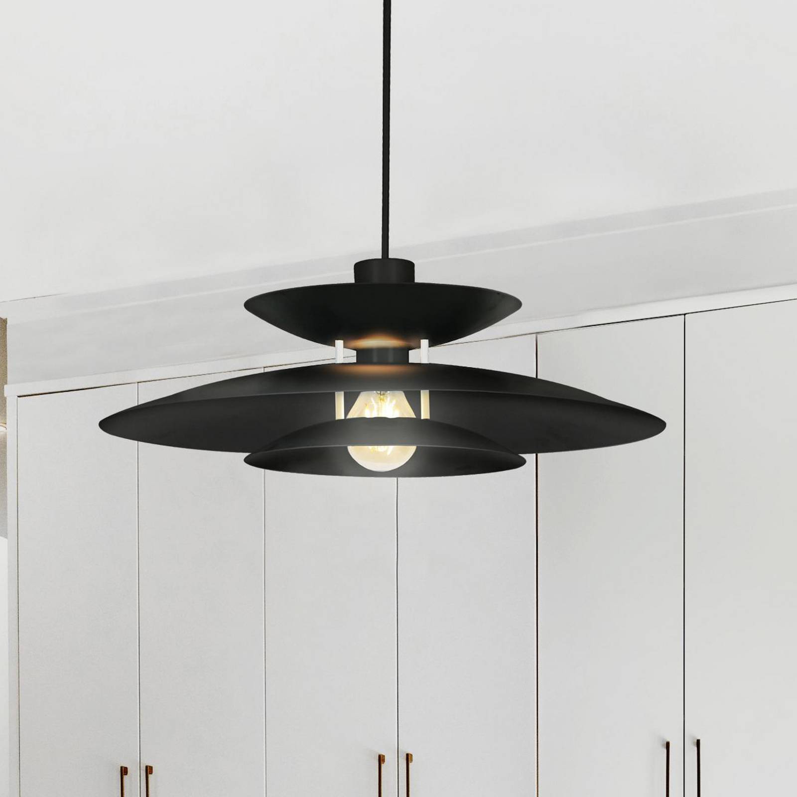 Hängeleuchte Nino, schwarz, Ø 45 cm, Metall günstig online kaufen