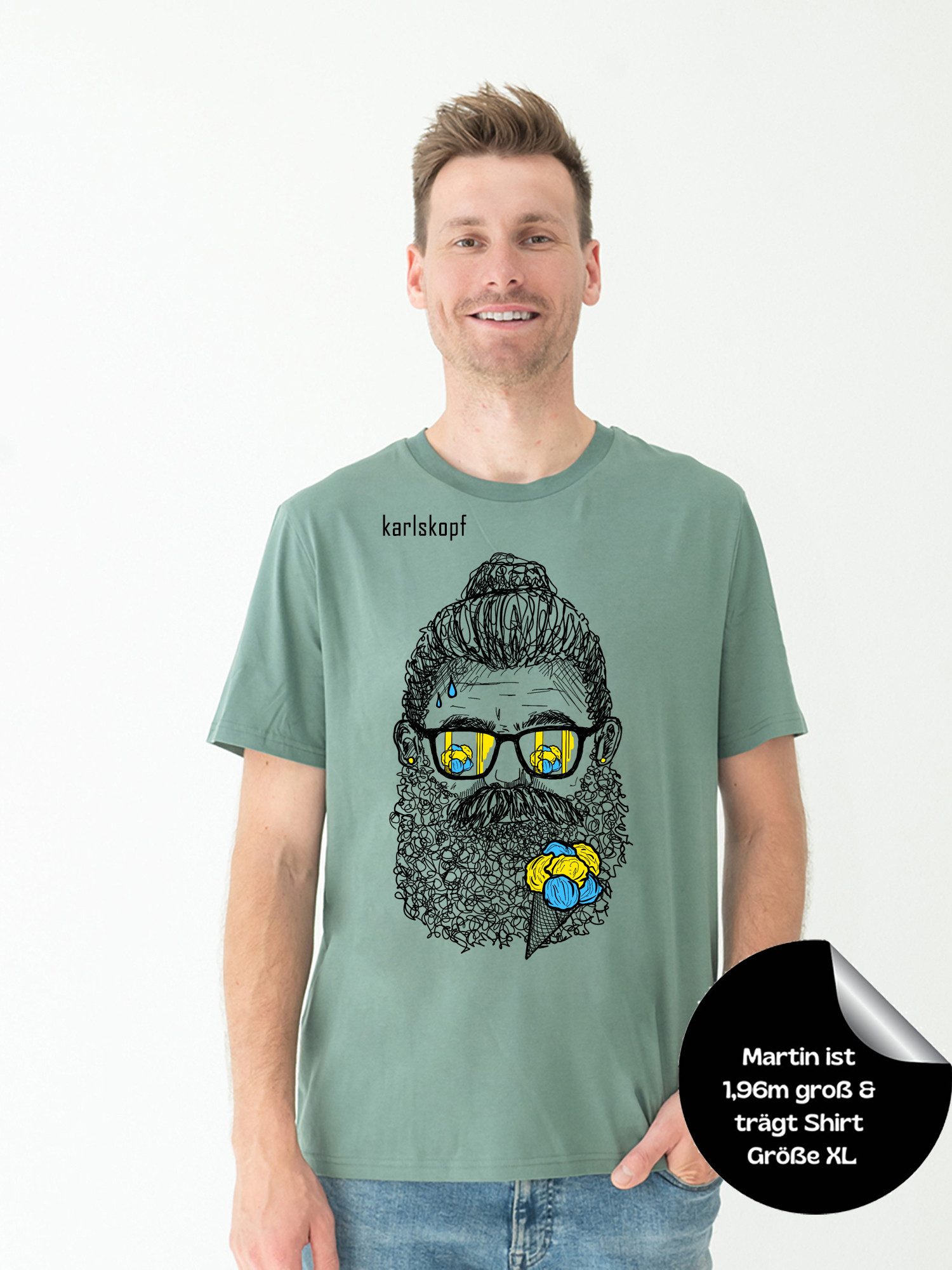 karlskopf Print-Shirt Rundhalsshirt Basic SUMMERVIBES günstig online kaufen