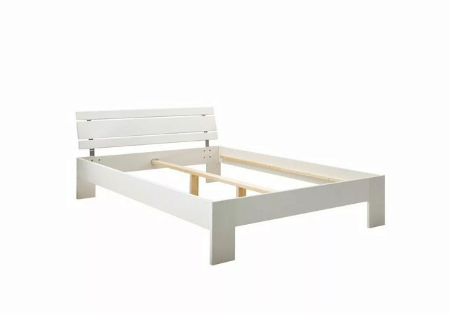 möbelando Bett Brest, in Weiß HGL. Abmessungen (BxHxT) 145x73x213 cm günstig online kaufen