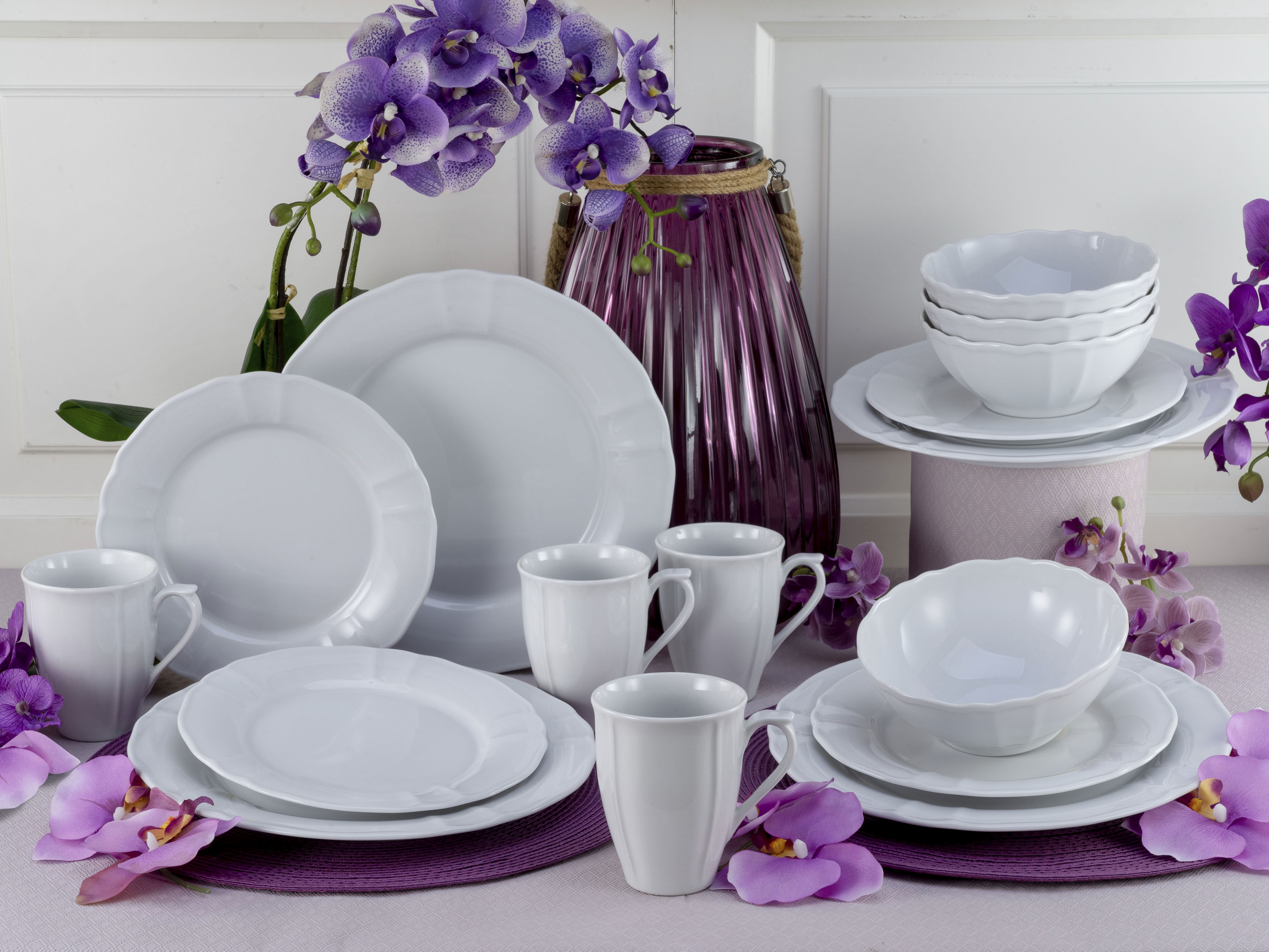 CreaTable Kombiservice Flora weiß Porzellan 16 tlg. günstig online kaufen