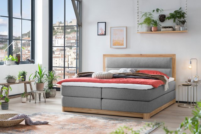 Belanoti Boxspringbett Age (Boxspringbett 160x200 Eiche 7-Zonen Taschenfede günstig online kaufen