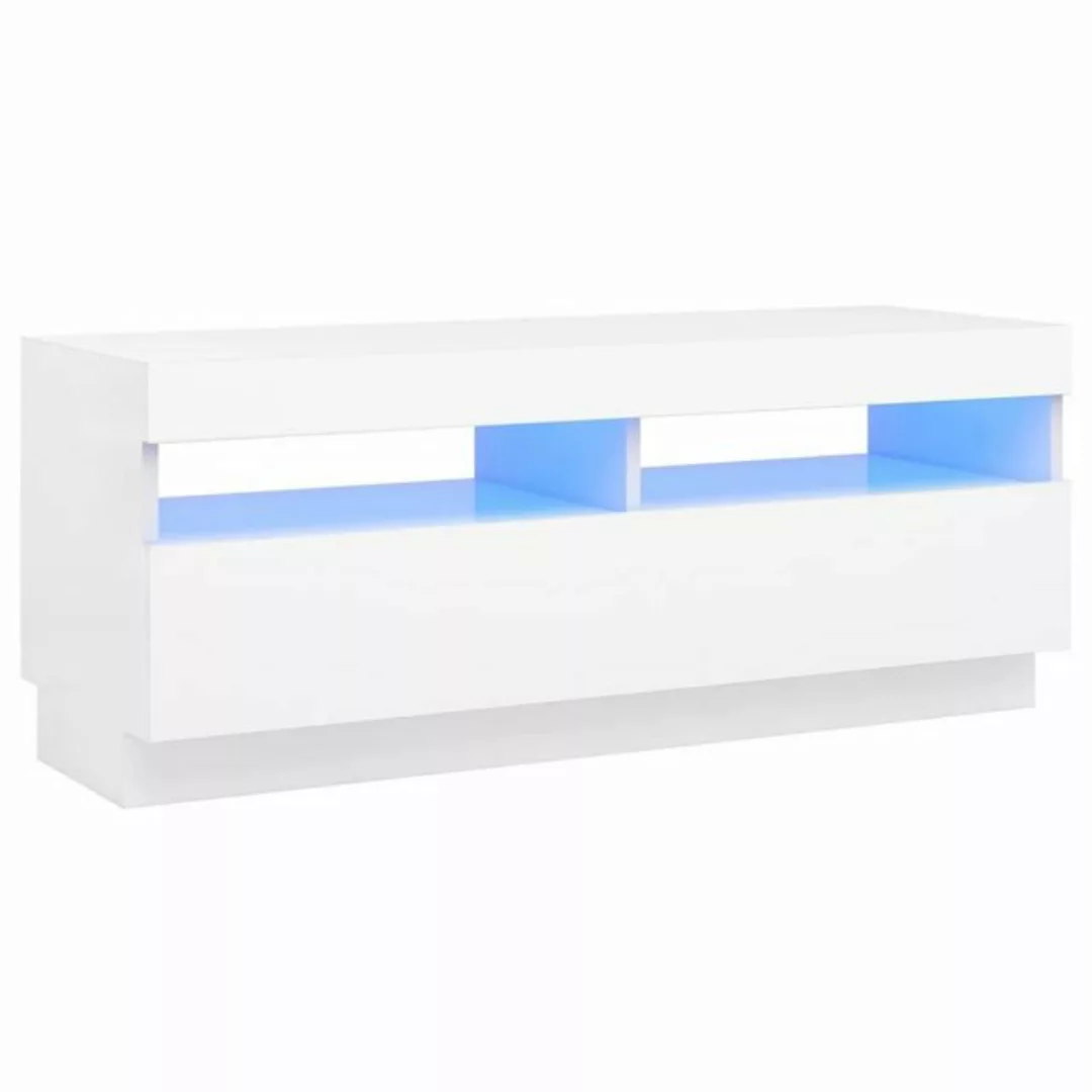 vidaXL TV-Schrank TV-Schrank mit LED-Leuchten Weiß 100x35x40 cm Lowboard günstig online kaufen