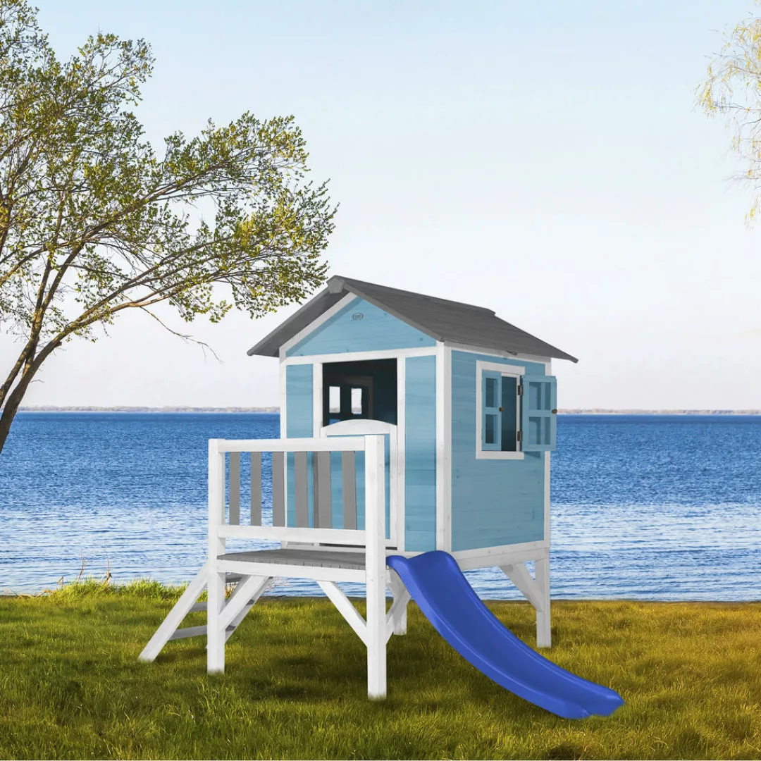 AXI Spielhaus Lodge XL blau B/H/T: ca. 240x189x167 cm günstig online kaufen
