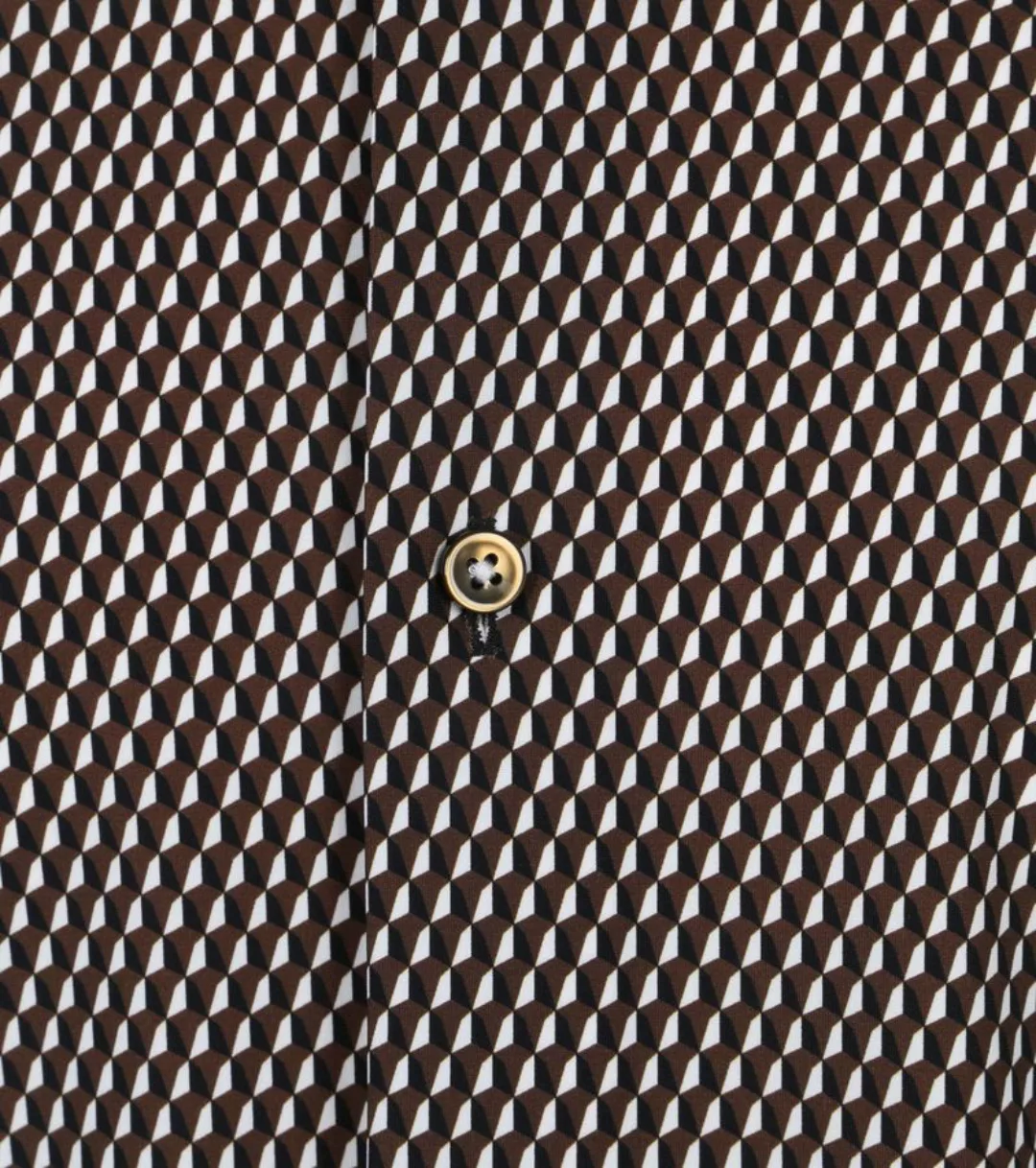 BOSS Hank Hemd mit Musterdruck Braun - Größe 39 günstig online kaufen