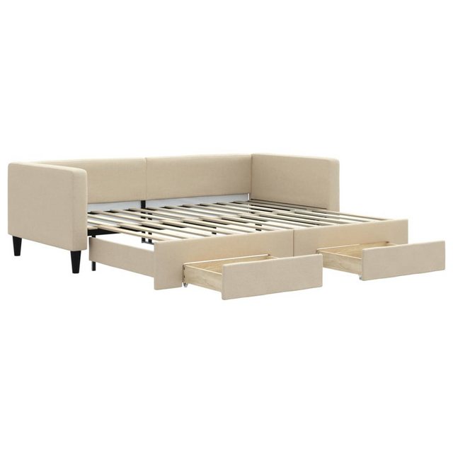 vidaXL Gästebett Gästebett Tagesbett Ausziehbar mit Schubladen Creme 90x200 günstig online kaufen