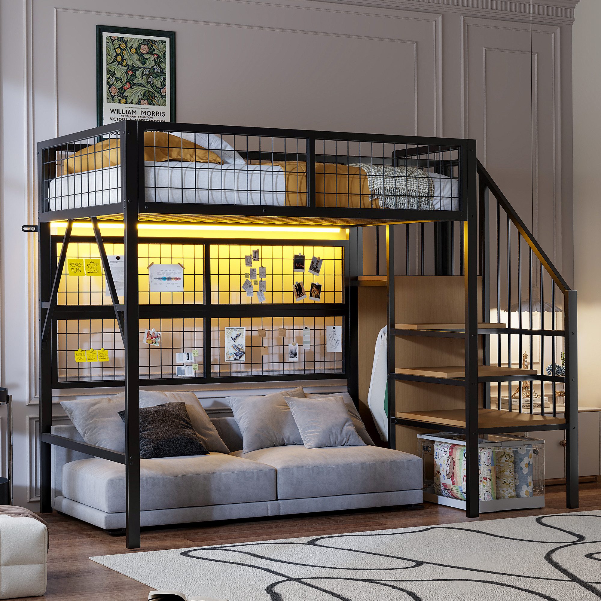 Ulife Hochbett Eisenbett Kinderbett Jugendbett mit günstig online kaufen