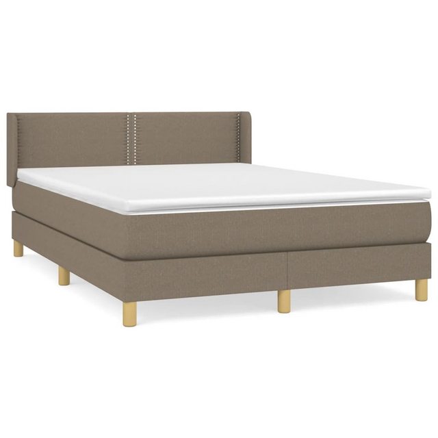 Vidaxl Boxspringbett Mit Matratze Taupe 140x200 Cm Stoff günstig online kaufen