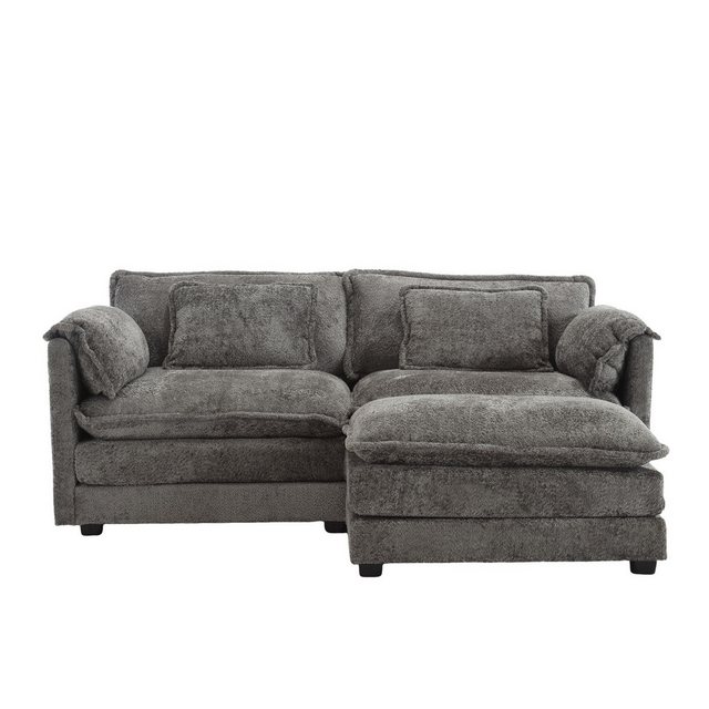 AUKWIK Loungesofa Polsterecke/Relaxliege/Ecksofa mit Fußstütze, 2 Kissen, S günstig online kaufen