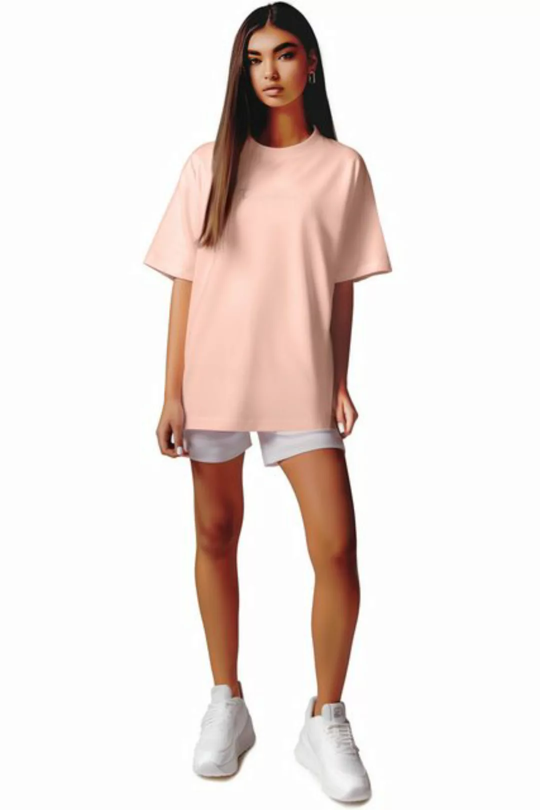 Reichstadt Oversize-Shirt Casual Oversize T-Shirt 23RSW044 Old Pink XS mit günstig online kaufen