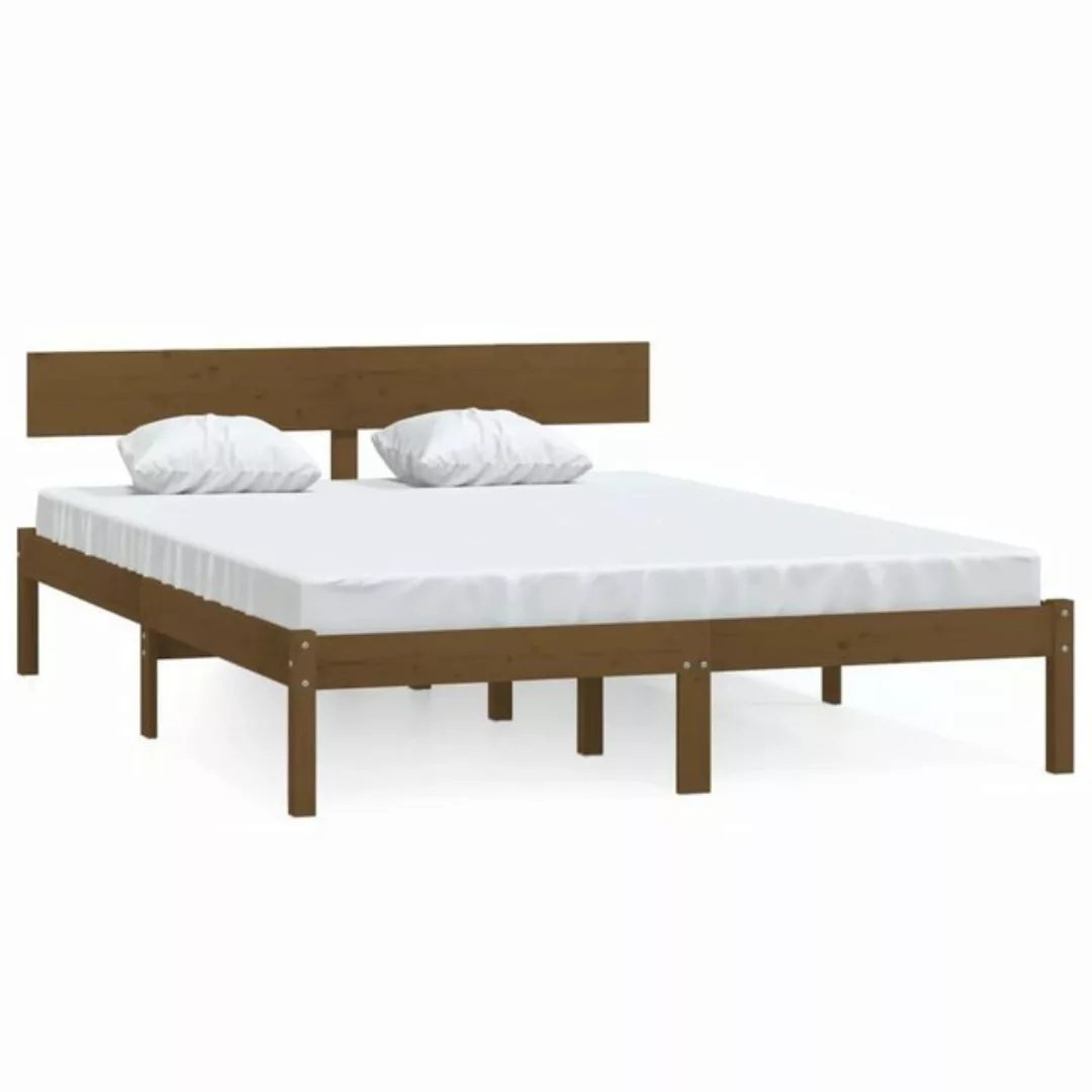 furnicato Bett Massivholzbett Honigbraun Kiefer 160x200 cm günstig online kaufen