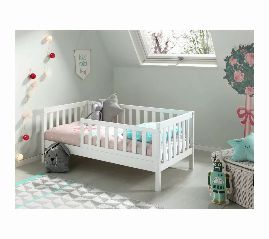 Faizee Möbel Kinderbett Juniorbett 70x140cm, Umrandung mit Sprossen, Kiefer günstig online kaufen