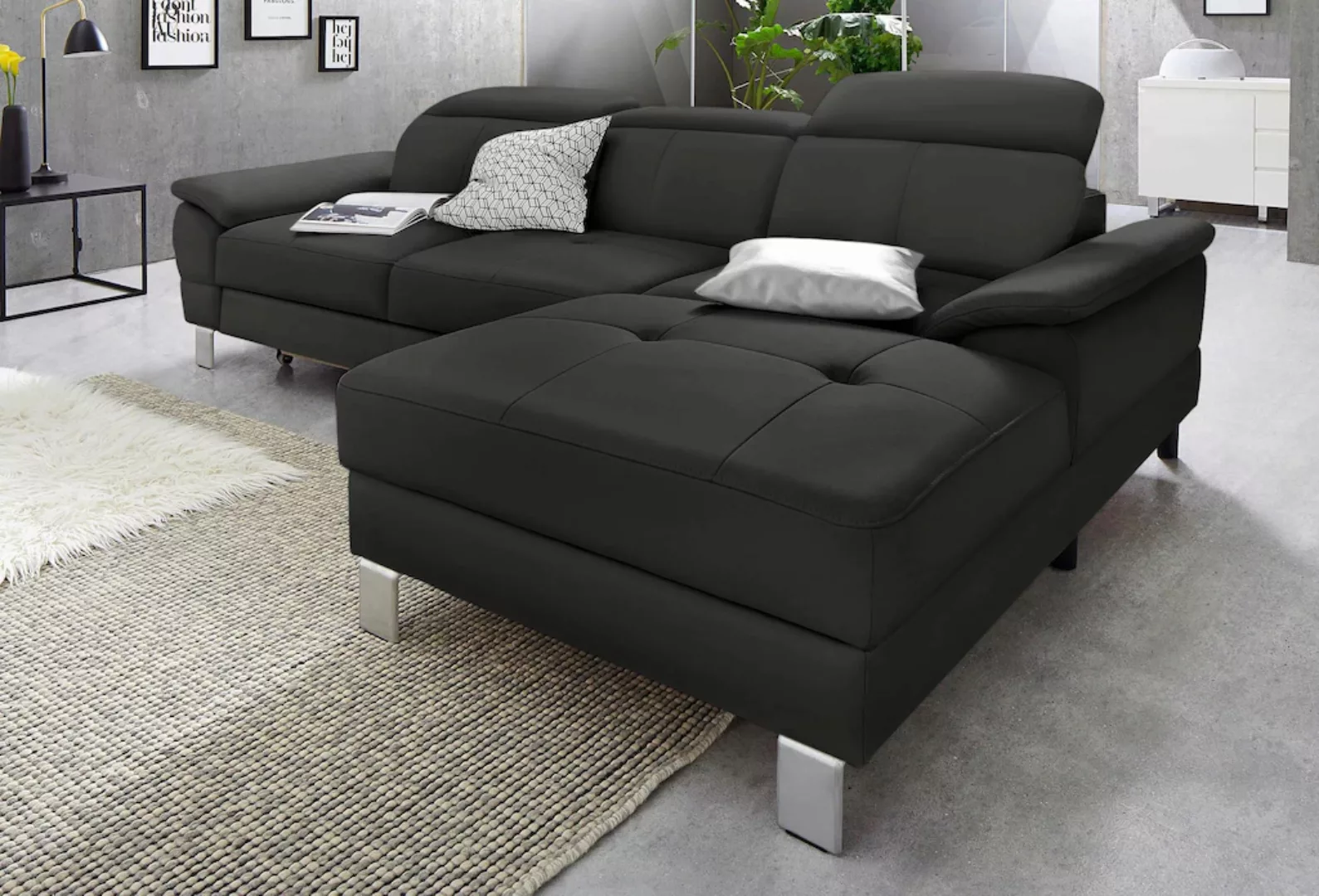 exxpo - sofa fashion Ecksofa »Mantua 2, L-Form«, mit Kopf- bzw. Rückenverst günstig online kaufen