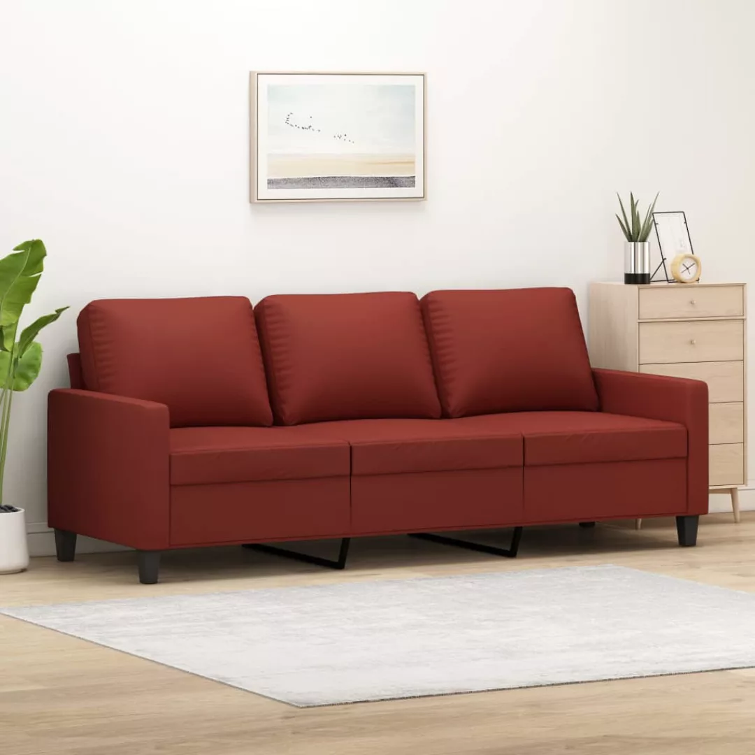 Vidaxl 3-sitzer-sofa Weinrot 180 Cm Kunstleder günstig online kaufen