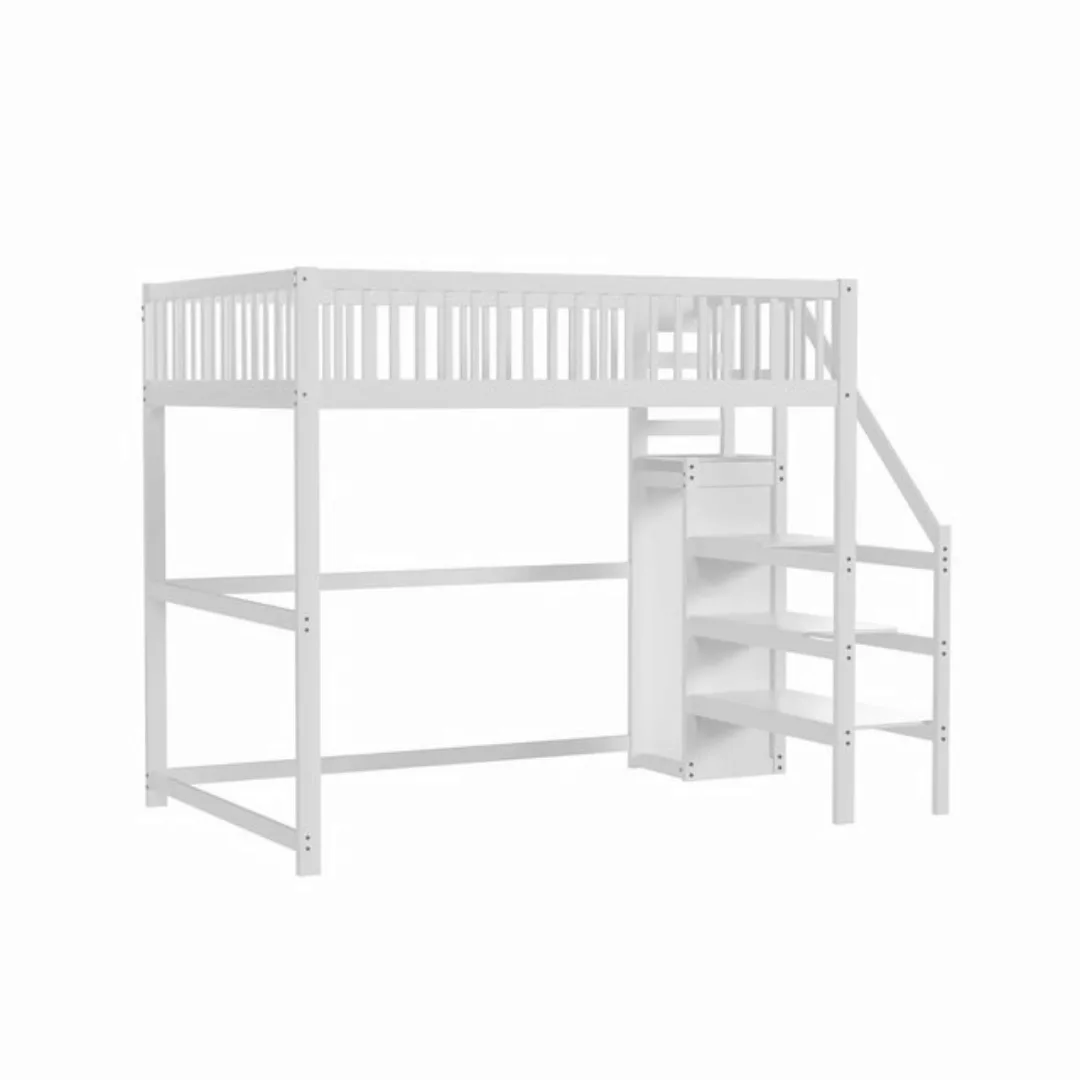 Odikalo Hochbett Kinderbett Treppe Aufbewahrungsregal Kleiderschrank 90/140 günstig online kaufen