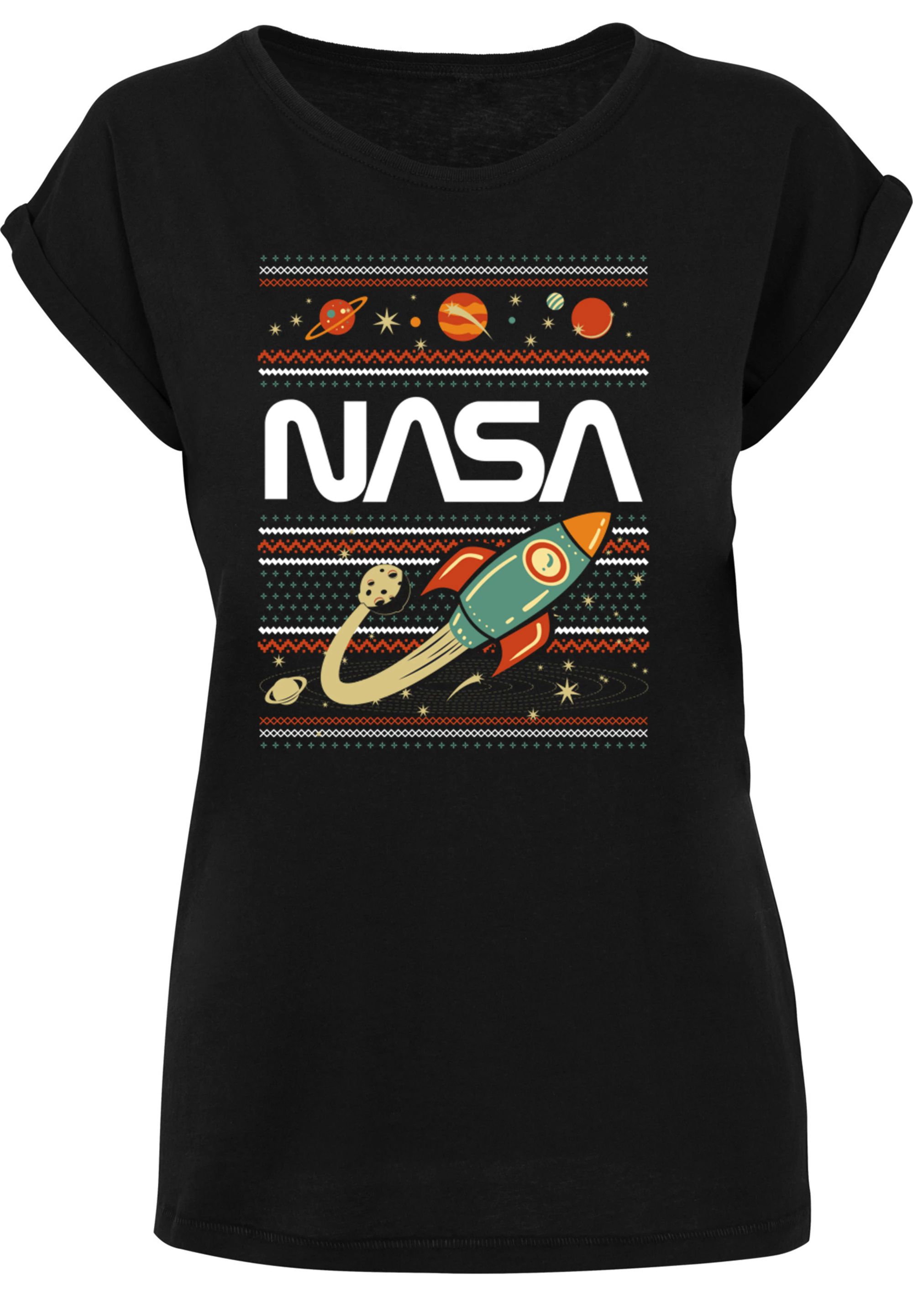 F4NT4STIC T-Shirt "Extended Shoulder T-Shirt NASA Fair Isle", Damen,Premium günstig online kaufen