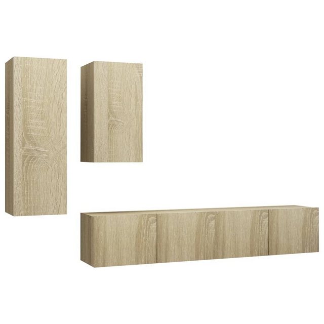 furnicato TV-Schrank 4-tlg. TV-Schrank-Set Sonoma-Eiche Holzwerkstoff (1-St günstig online kaufen