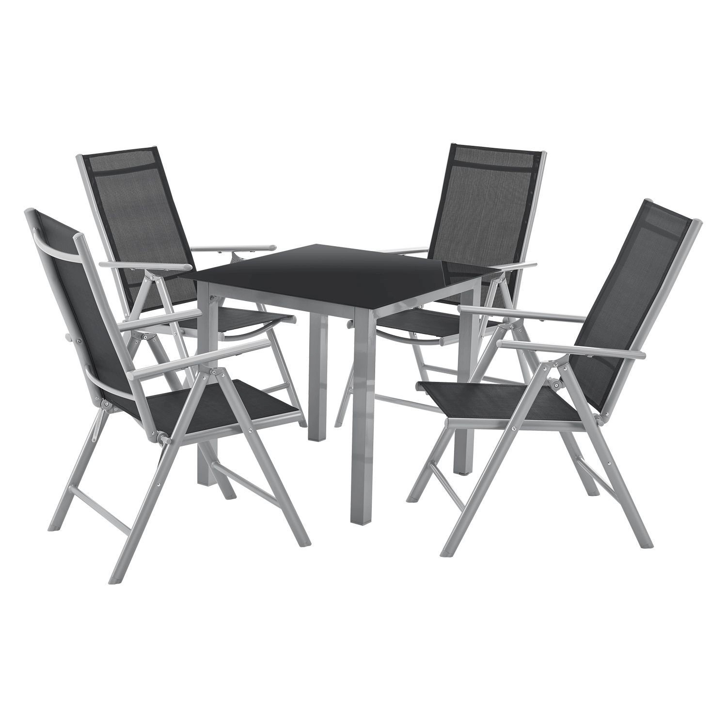 Juskys Garten-Essgruppe Milano, (5-tlg), 4 Gartenstühlen günstig online kaufen