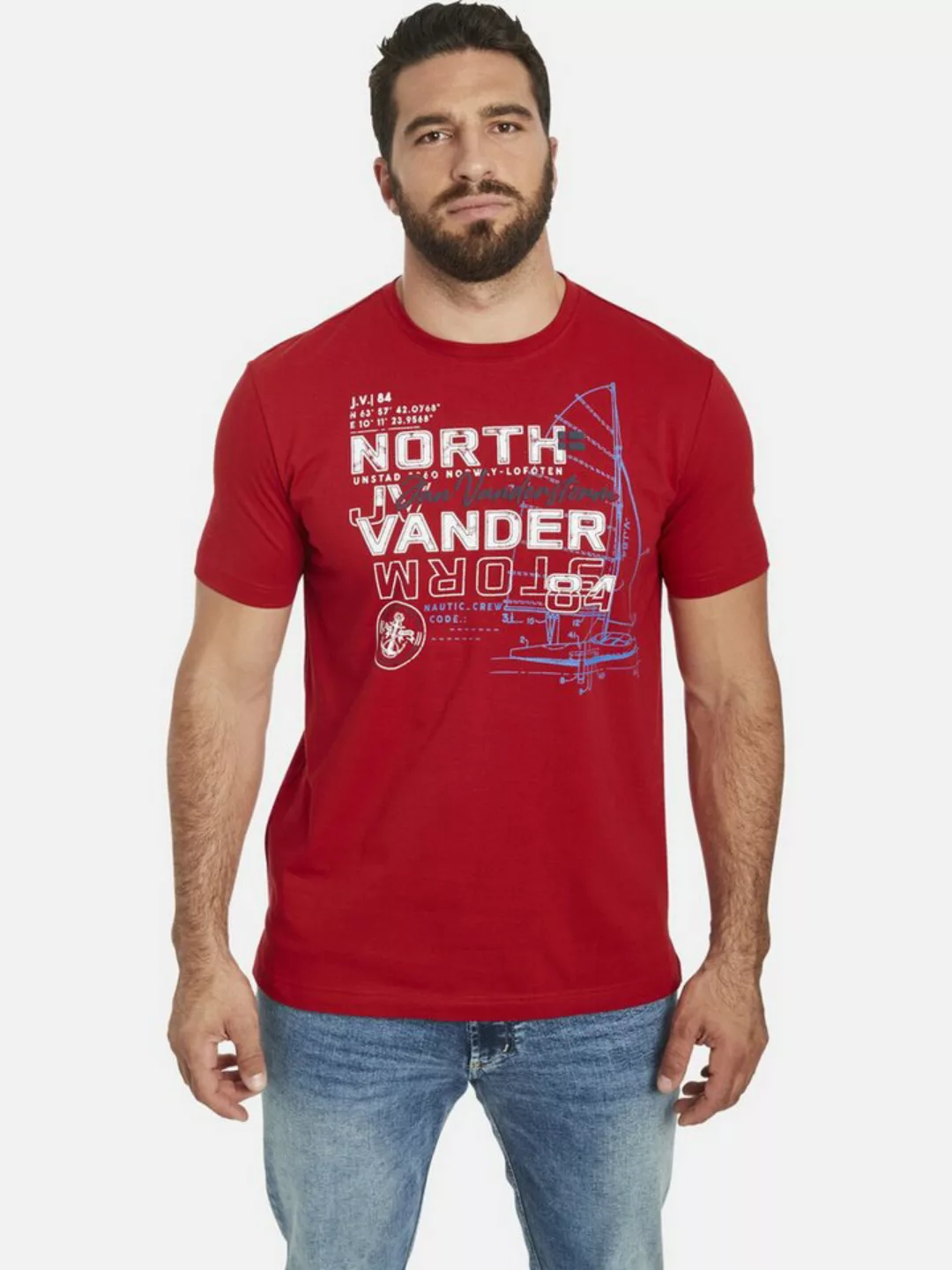 Jan Vanderstorm T-Shirt FRIMANN mit maritimen Druck günstig online kaufen