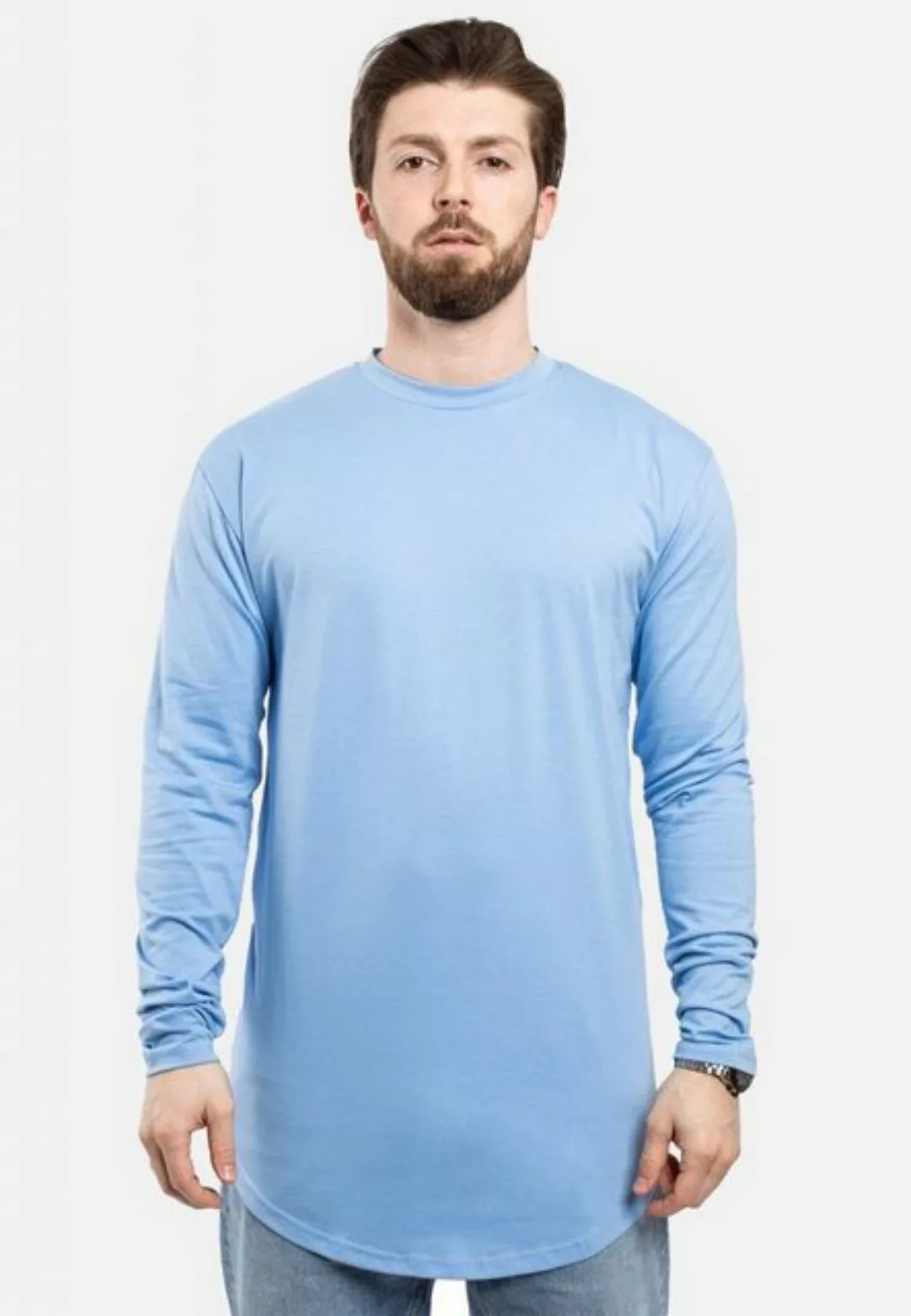 Blackskies T-Shirt Side Zip Long Sleeve Longline T-Shirt Himmelsblau Medium günstig online kaufen