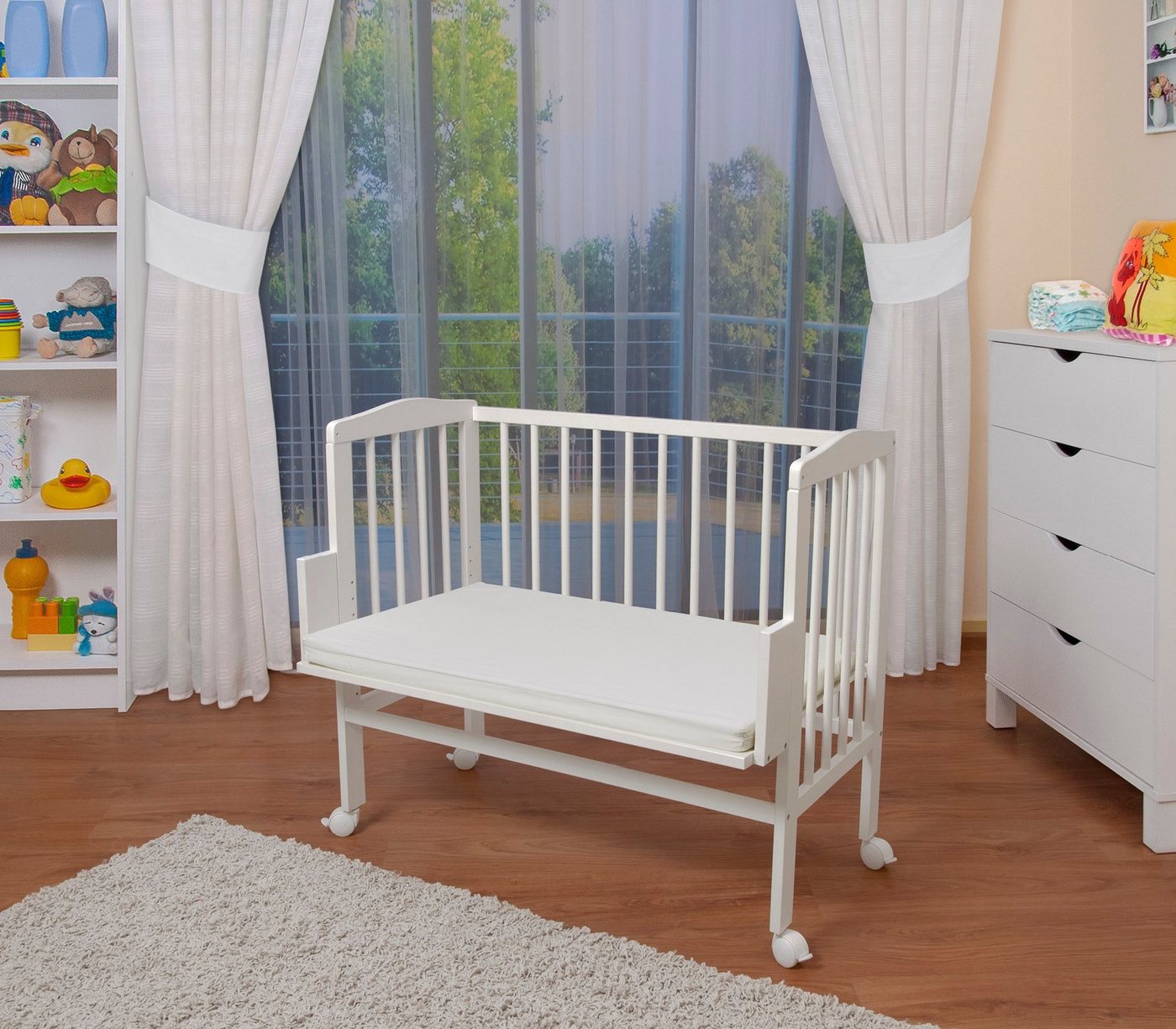 Waldin Beistellbett Waldin Baby Beistellbett mit Matratze, Buche massiv, ve günstig online kaufen