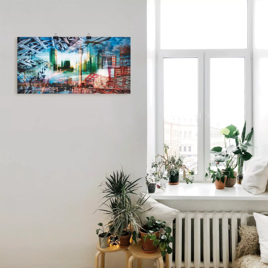Artland Poster "Düsseldorf Skyline Collage VII", Architektonische Elemente, günstig online kaufen