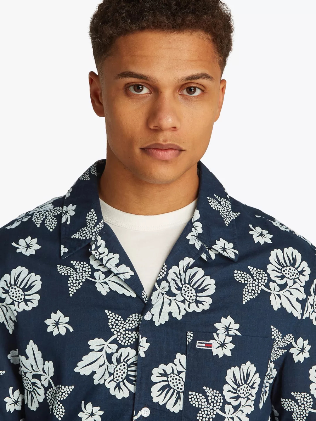 Tommy Jeans Plus Kurzarmhemd "TJM REG SLUB AOP SS SHIRT EXT", Große Größen günstig online kaufen
